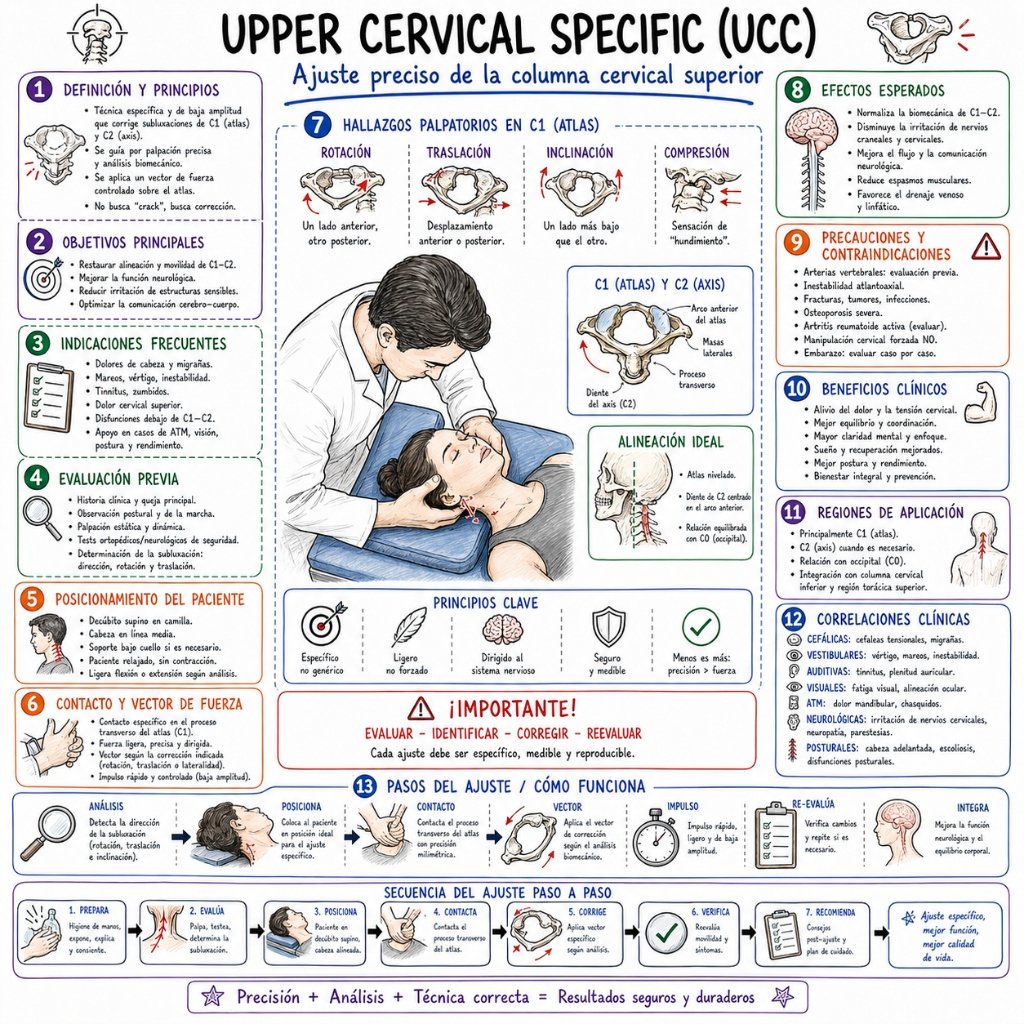 Upper Cervical Specific (UCC): Ajuste preciso de la columna cervical superior
