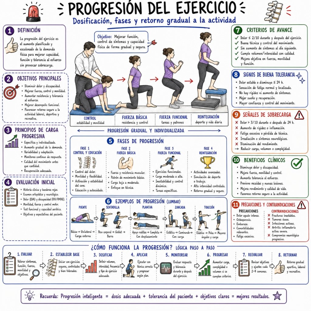 Progresión del Ejercicio: Dosificación, fases y retorno gradual a la actividad