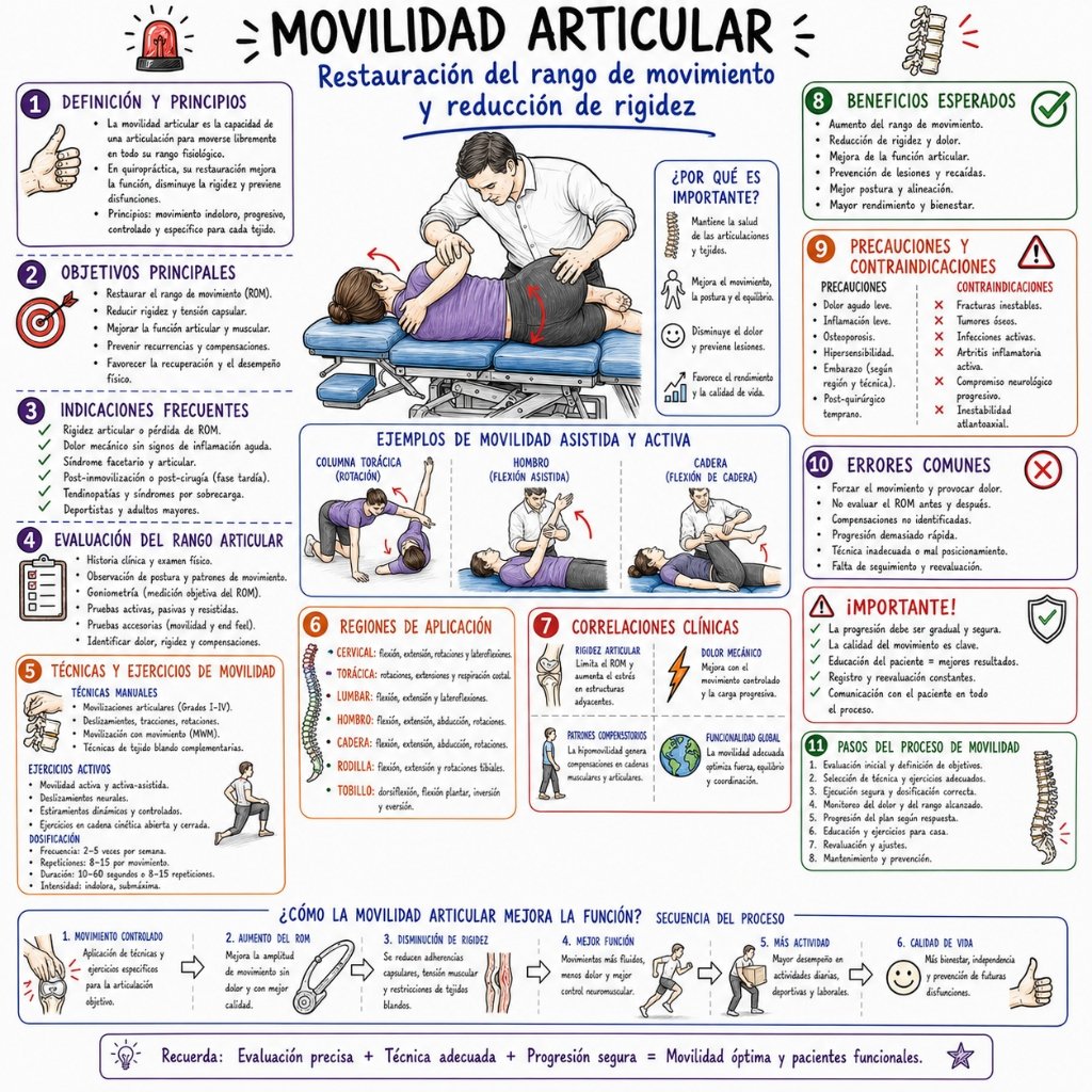 Movilidad Articular: Restauración del rango de movimiento y reducción de rigidez
