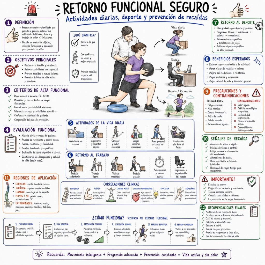 Retorno Funcional Seguro: Actividades diarias, deporte y prevención de recaídas