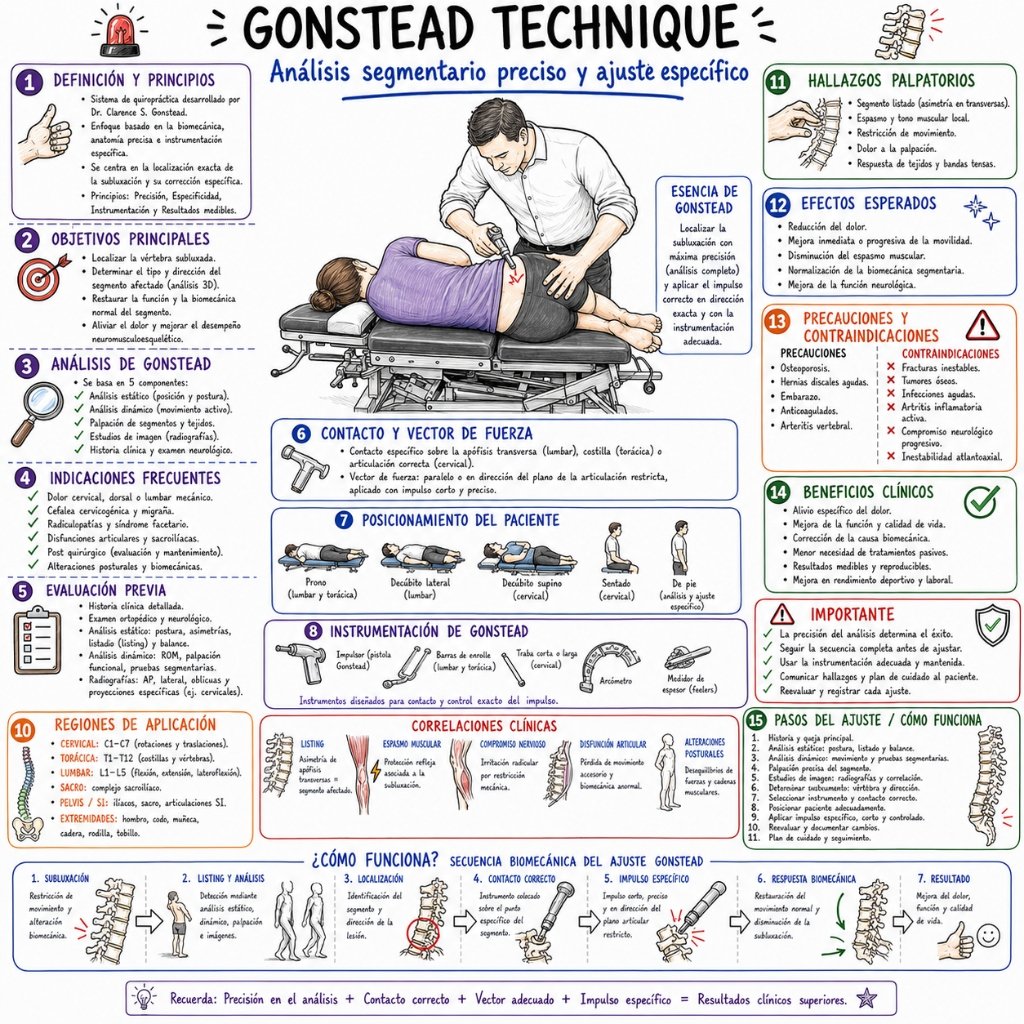 Gonstead Technique: Análisis segmentario preciso y ajuste específico